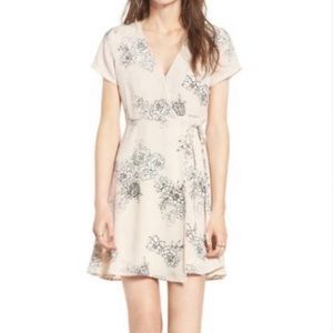 Lush taupe-sheer floral dress